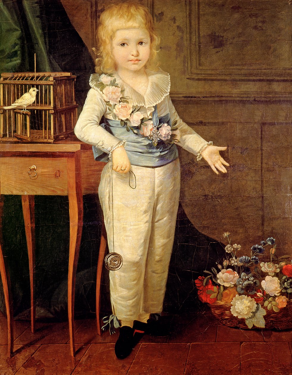Portret van een jongen die met een jojo speelt (emigrette), eind 18e of begin 19e eeuw door Elisabeth Louise Vigee Lebrun