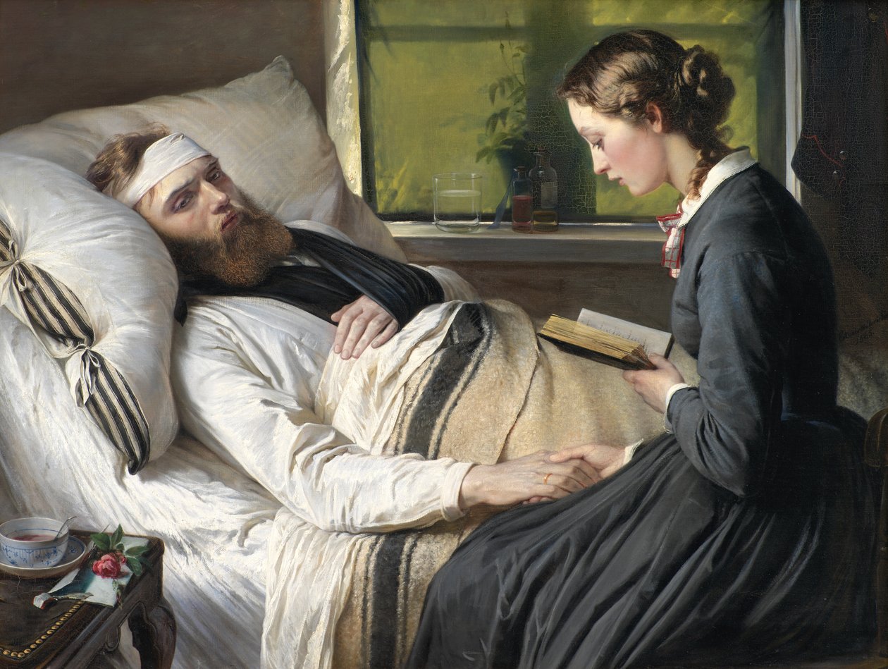 Een gewonde Deense soldaat door Elisabeth Jerichau Baumann