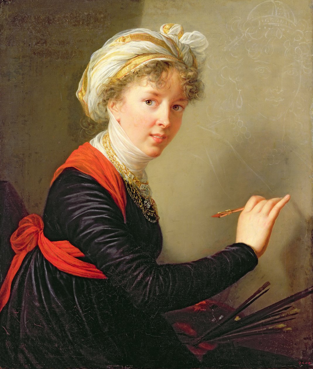 Zelfportret, 1800 door Elisabeth Louise Vigee Lebrun