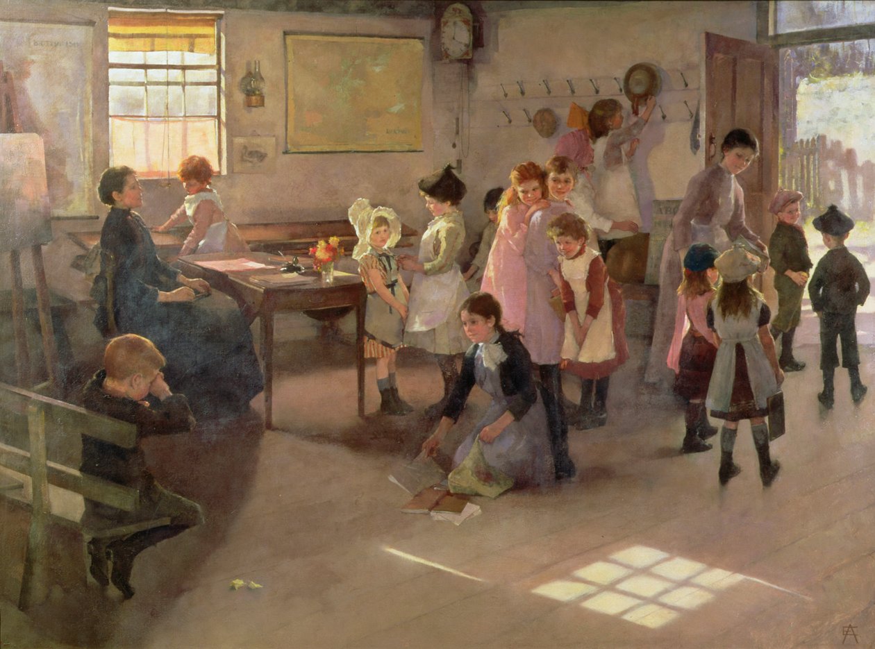School is Uit, 1889 door Elizabeth Adela Stanhope Forbes