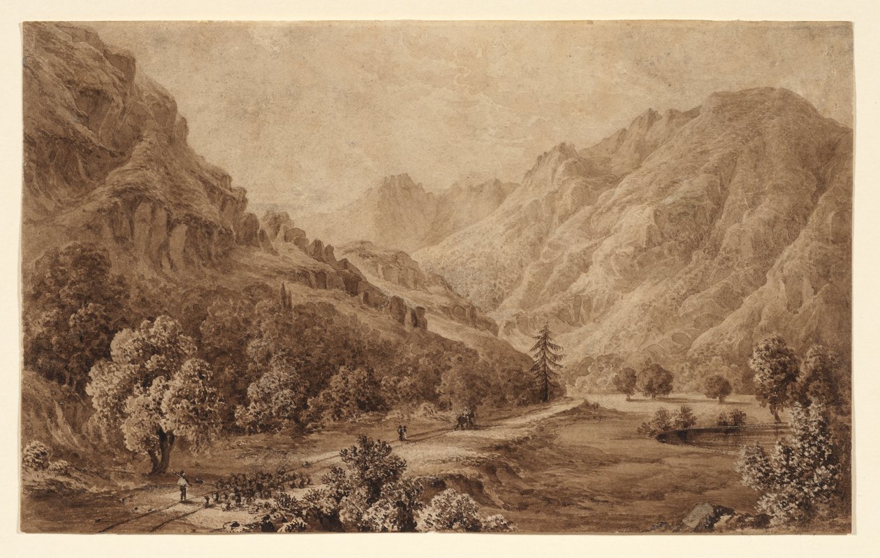 Simplonweg tussen Baveno en Gravellona door Elizabeth Frances Batty