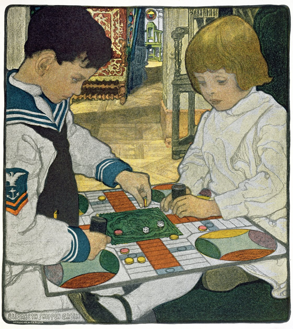 Een regenachtige middag door Elizabeth Shippen Green