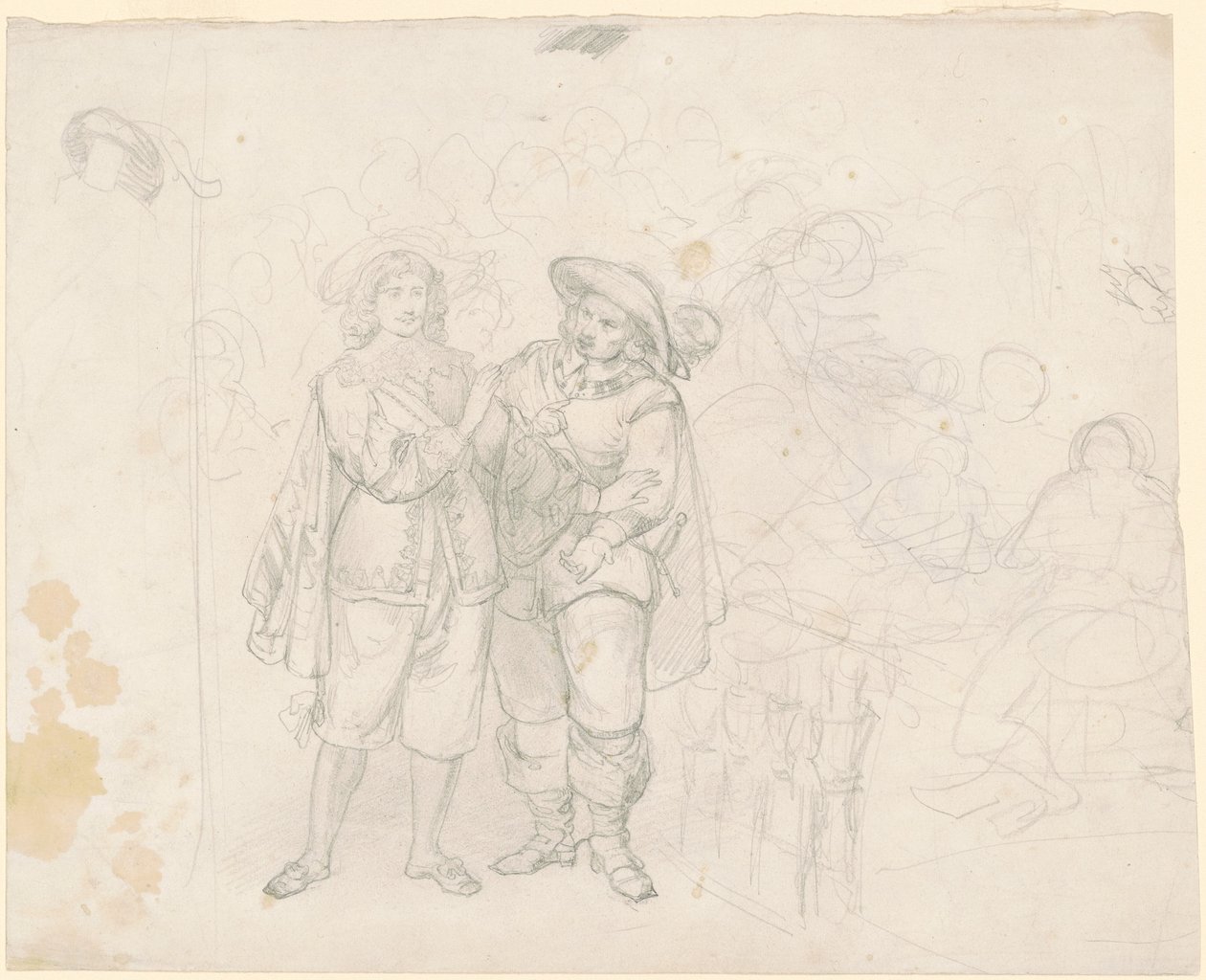 Twee ruiters (recto) door Emanuel Gottlieb Leutze
