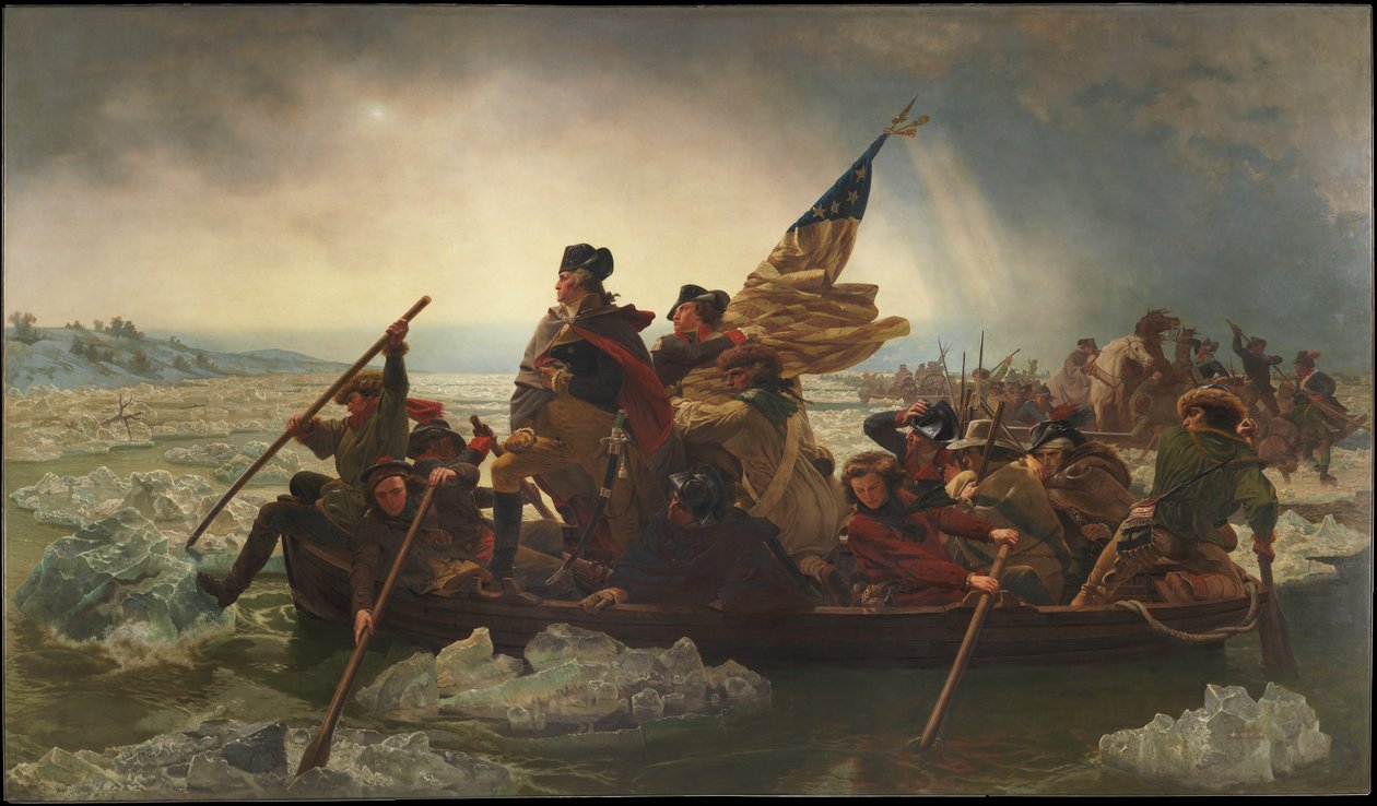 Washington steekt de Delaware over door Emanuel Leutze