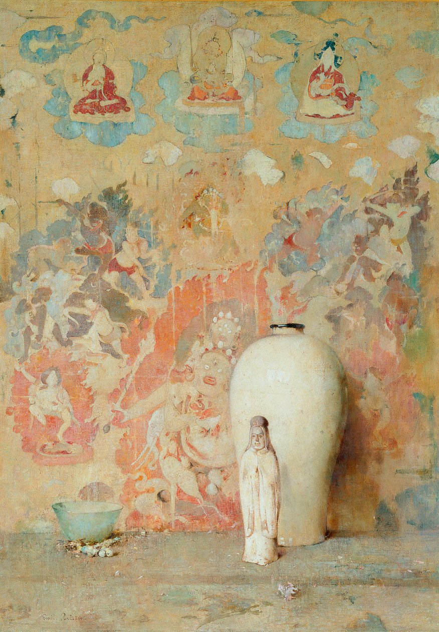 Het Beeld uit Thibet, c.1920 door Emil Carlsen