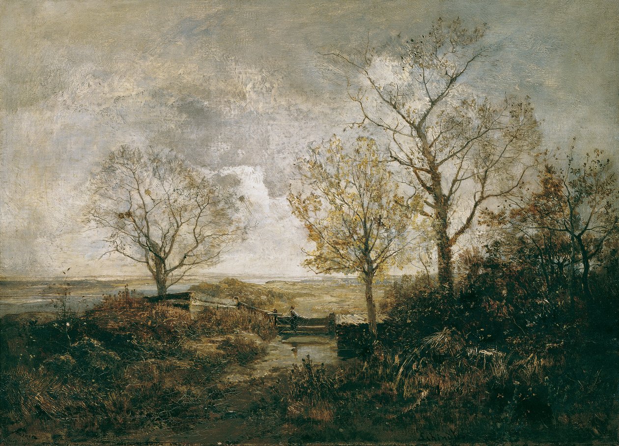 Herfstlandschap aan de rivier door Emil Jakob Schindler