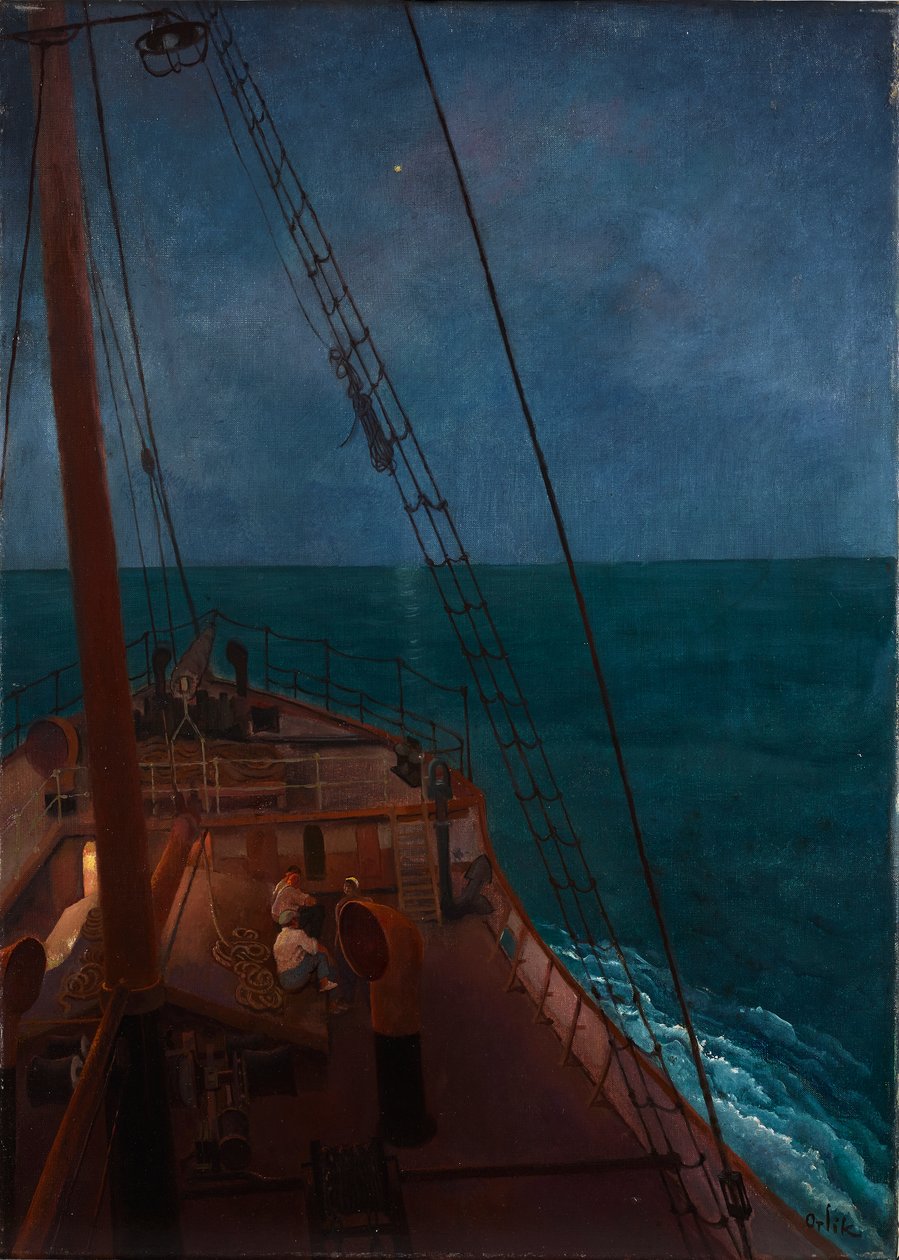 Nachtelijke tocht in de Middellandse Zee door Emil Orlik