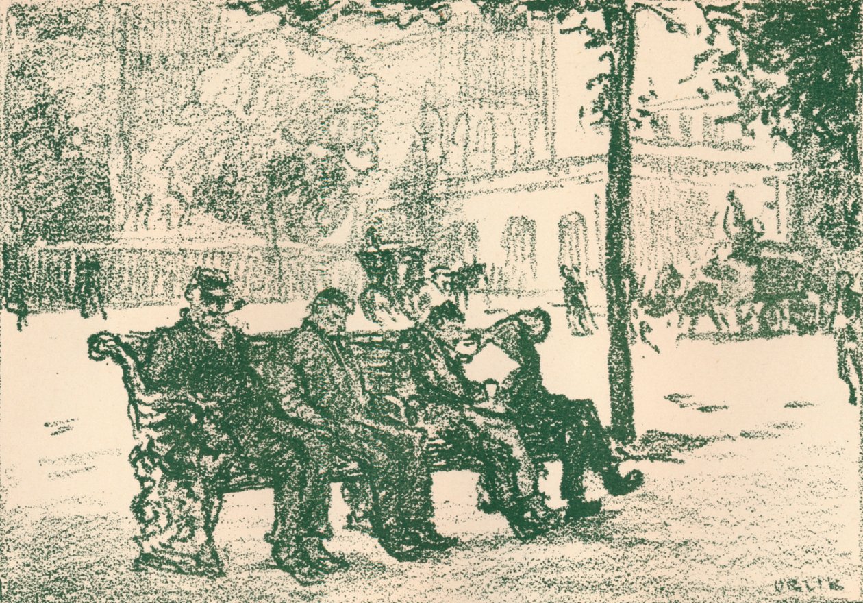 Op de Victoria Embankment, 1898 door Emil Orlik