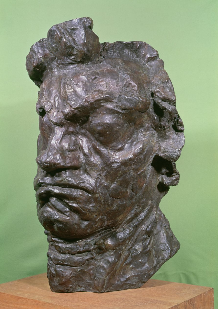 Tragisch masker van Ludwig van Beethoven (1770-1827) 1901 (brons) door Emile Antoine Bourdelle