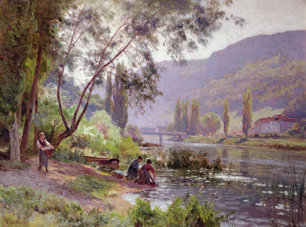 Aan de oever van de rivier door Emile Isenbart
