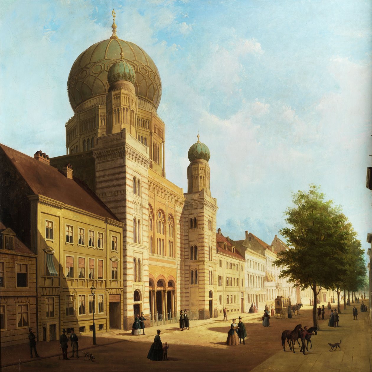 De nieuwe synagoge in de Oranienburger Straße door Emile Pierre Joseph De Cauwer