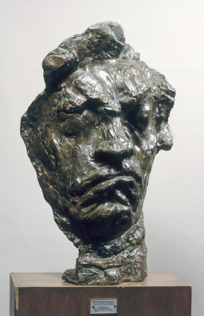 Groot tragisch masker van Ludwig van Beethoven (1770-1827) 1901 door Emile Antoine Bourdelle