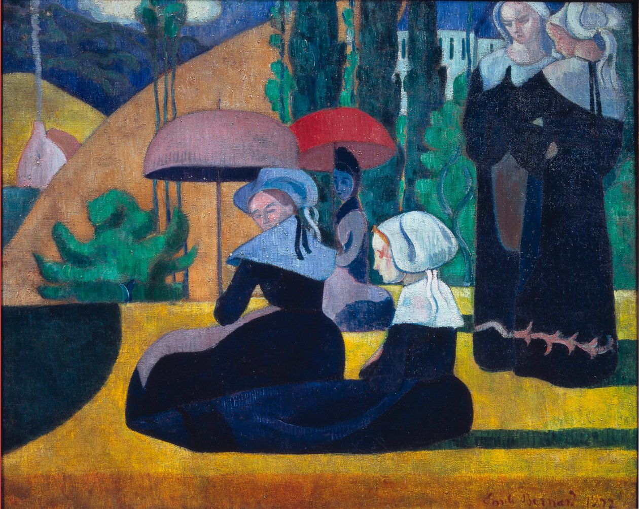 Bretonse vrouwen in de schaduw door Emile Bernard