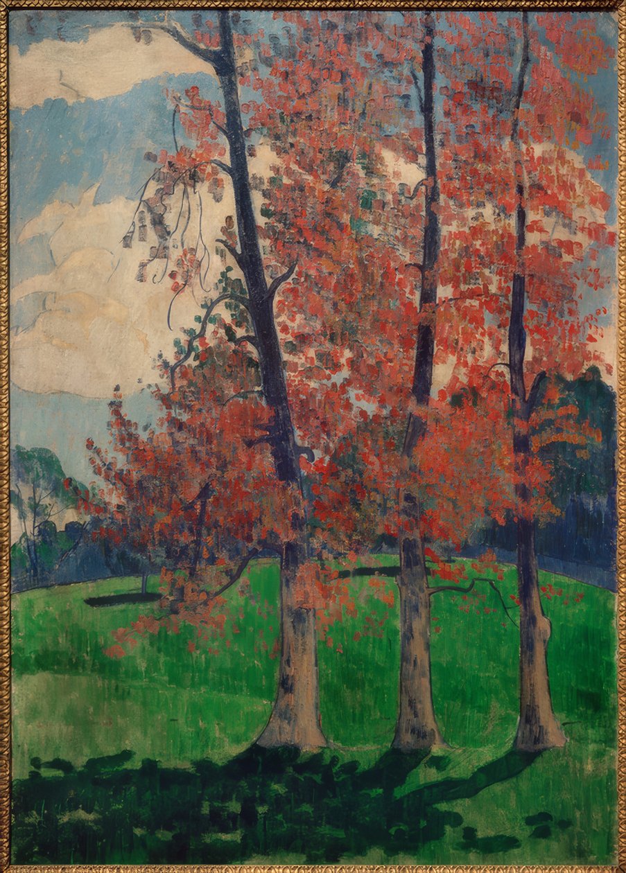 De rode populieren door Emile Bernard