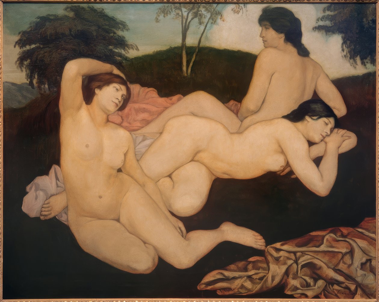 Na het bad (De nimfen) door Emile Bernard
