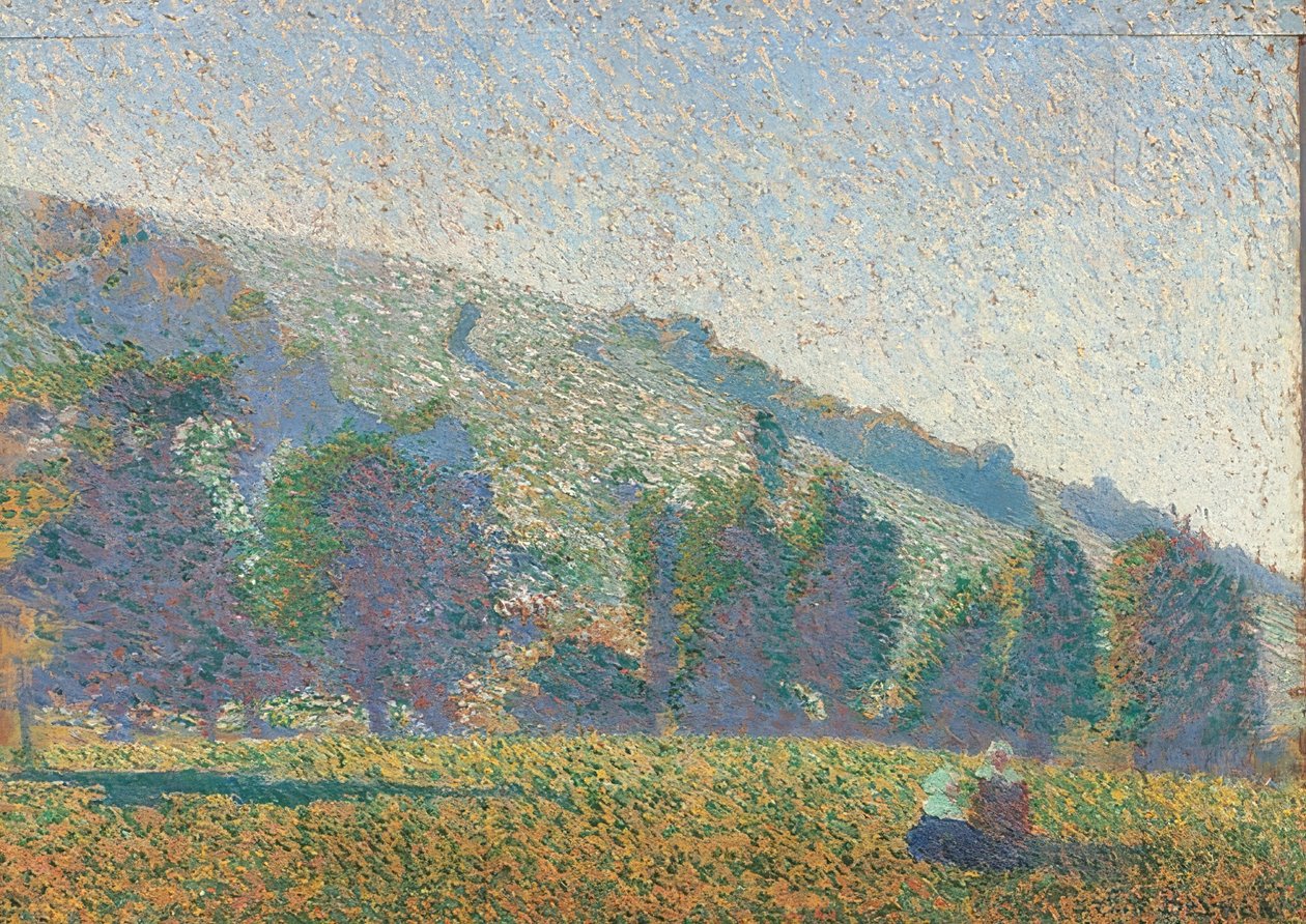 Twee Bretonse vrouwen op de weide door Emile Bernard