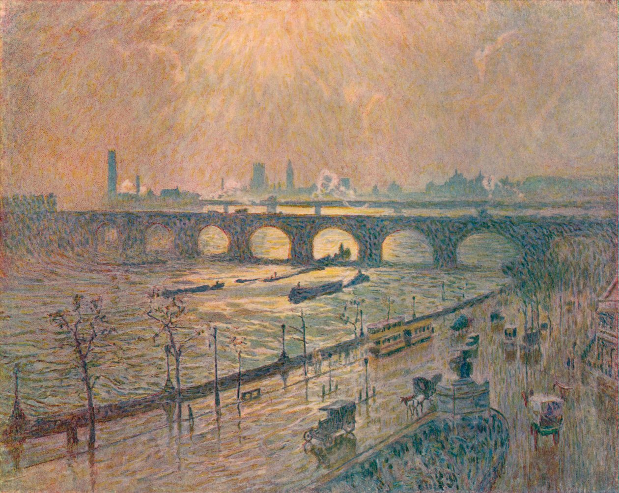 Waterloo Bridge - Een regenachtige dag, ca. 1917 door Emile Claus