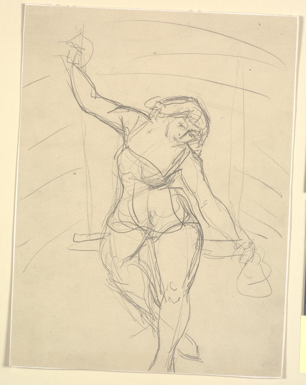 Vrouwelijke artiest zittend op trapeze door Emile Othon Friesz