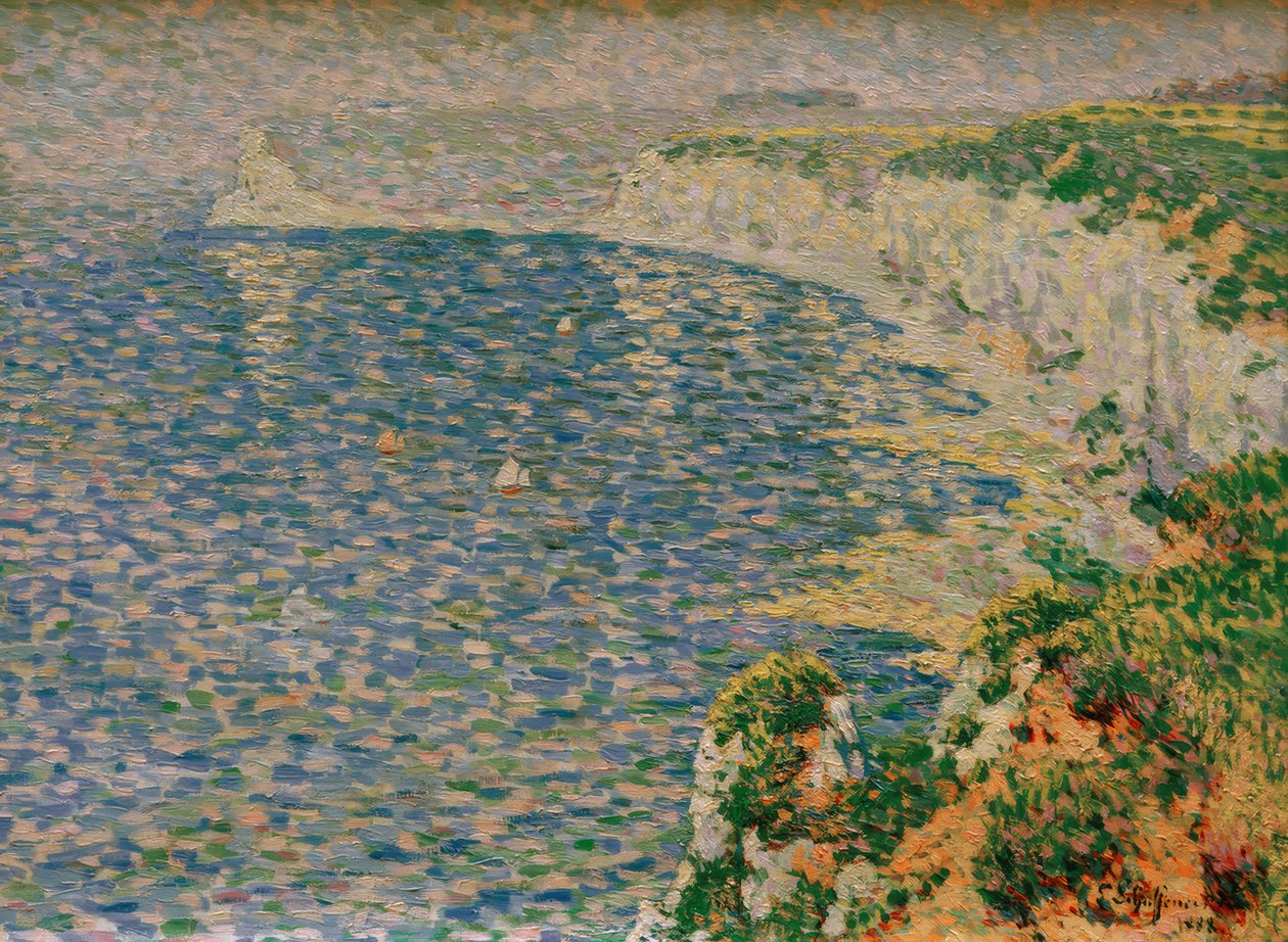 Uitzicht op de kliffen bij Étretat door Emile Schuffenecker