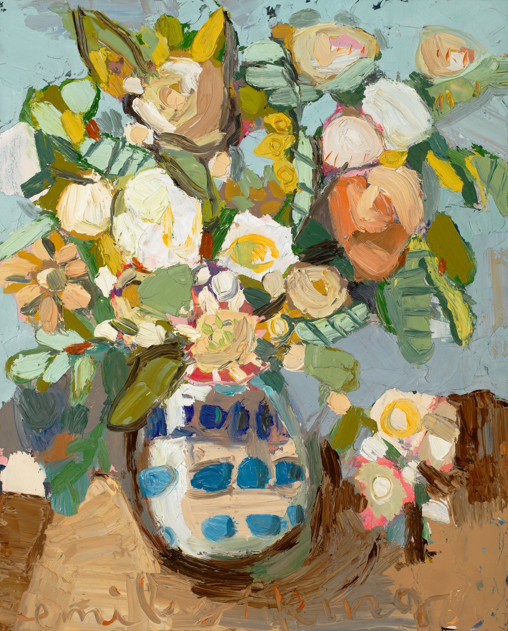 Crushed Blue, 2020 (olieverf op doek) door Emily Fox King