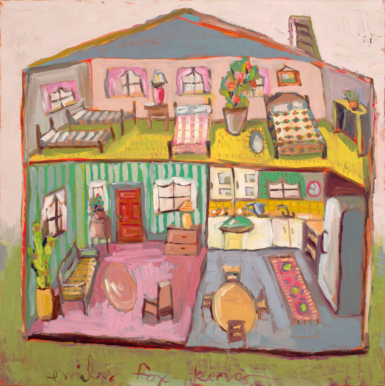 Poppenhuis 17, 2020 (olieverf op doek) door Emily Fox King