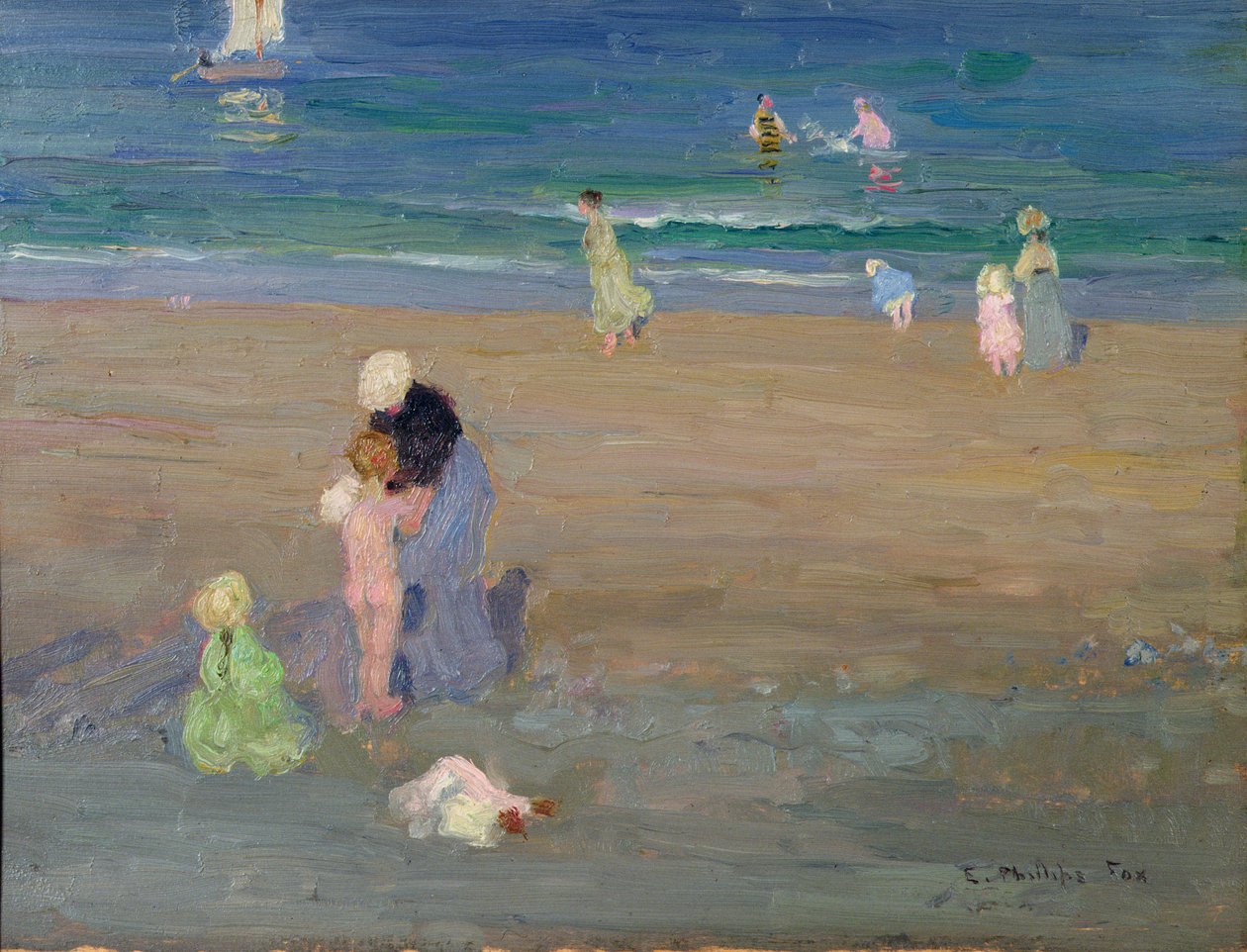 Het Strand, Trouville door Emmanuel Phillips Fox