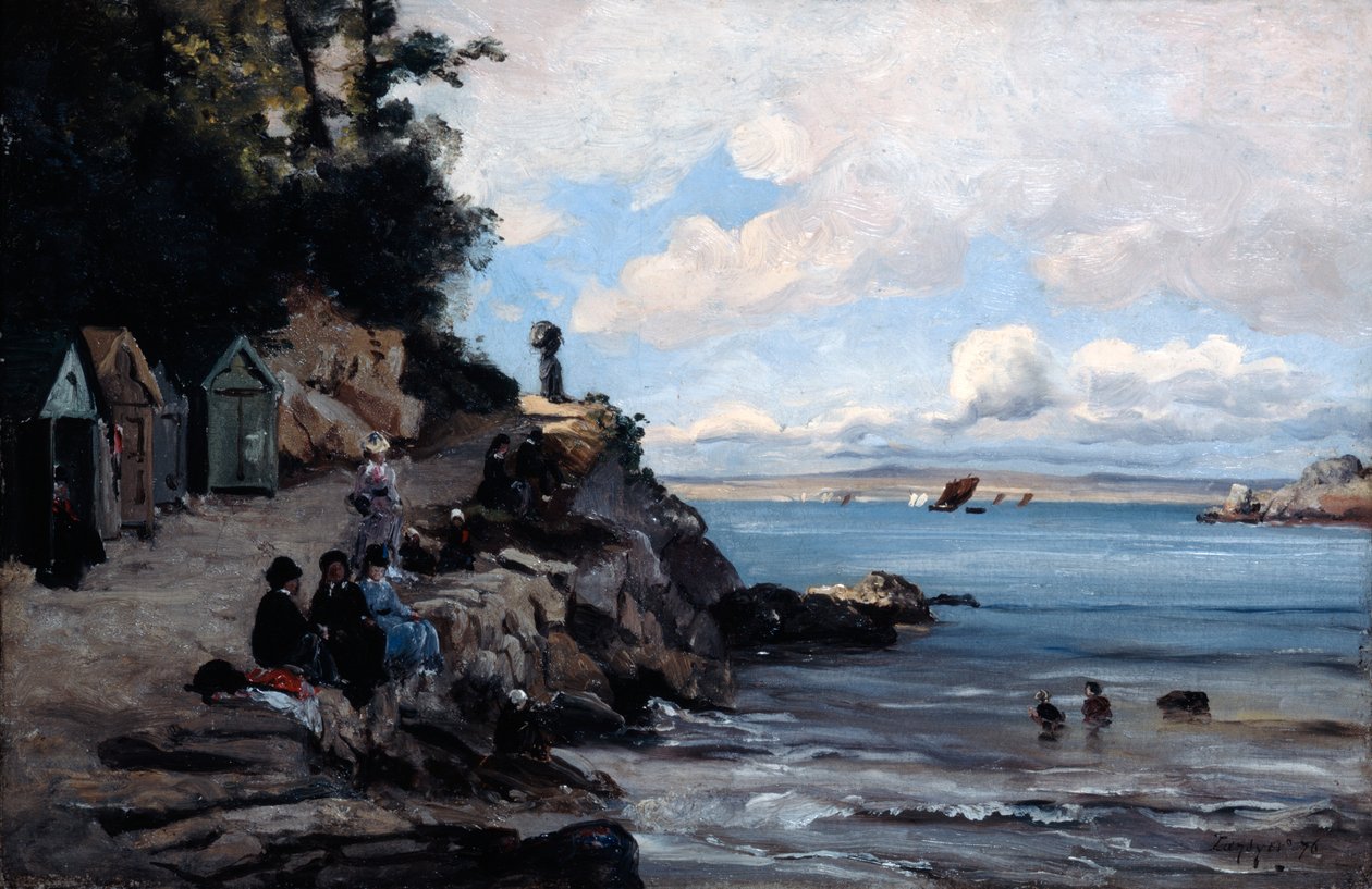 Zaterdag op het vrouwenbadstrand, 1876 door Emmanuel Lansyer