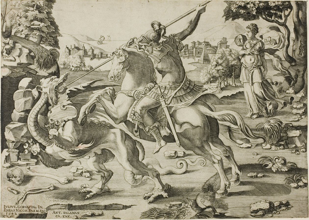 Sint-Joris en de Draak door Enea Vico