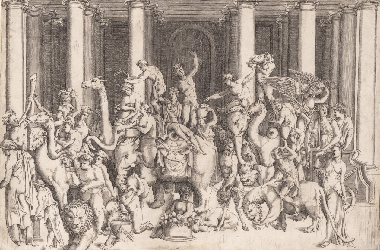De Indiase triomf van Bacchus door Enea Vico.