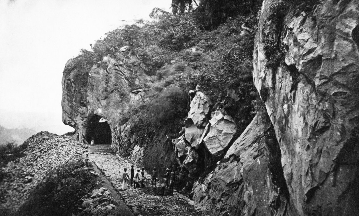 Bouw van de Kadugannawa Helling, Ceylon Overheids Spoorwegen, ca. 1865 door English Photographer