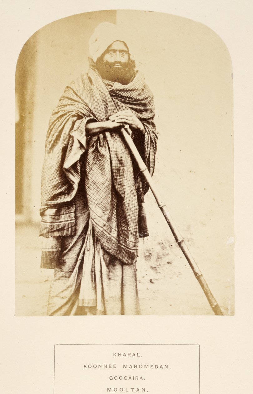 Kharal, Soonnee Mahomedaan, Googaira, Mooltan, uit Het Volk van India, door J. Forbes Watson, gepubliceerd 1868 door English Photographer