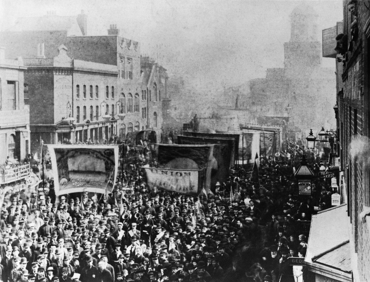 Londense dokstaking, 1889 door English Photographer