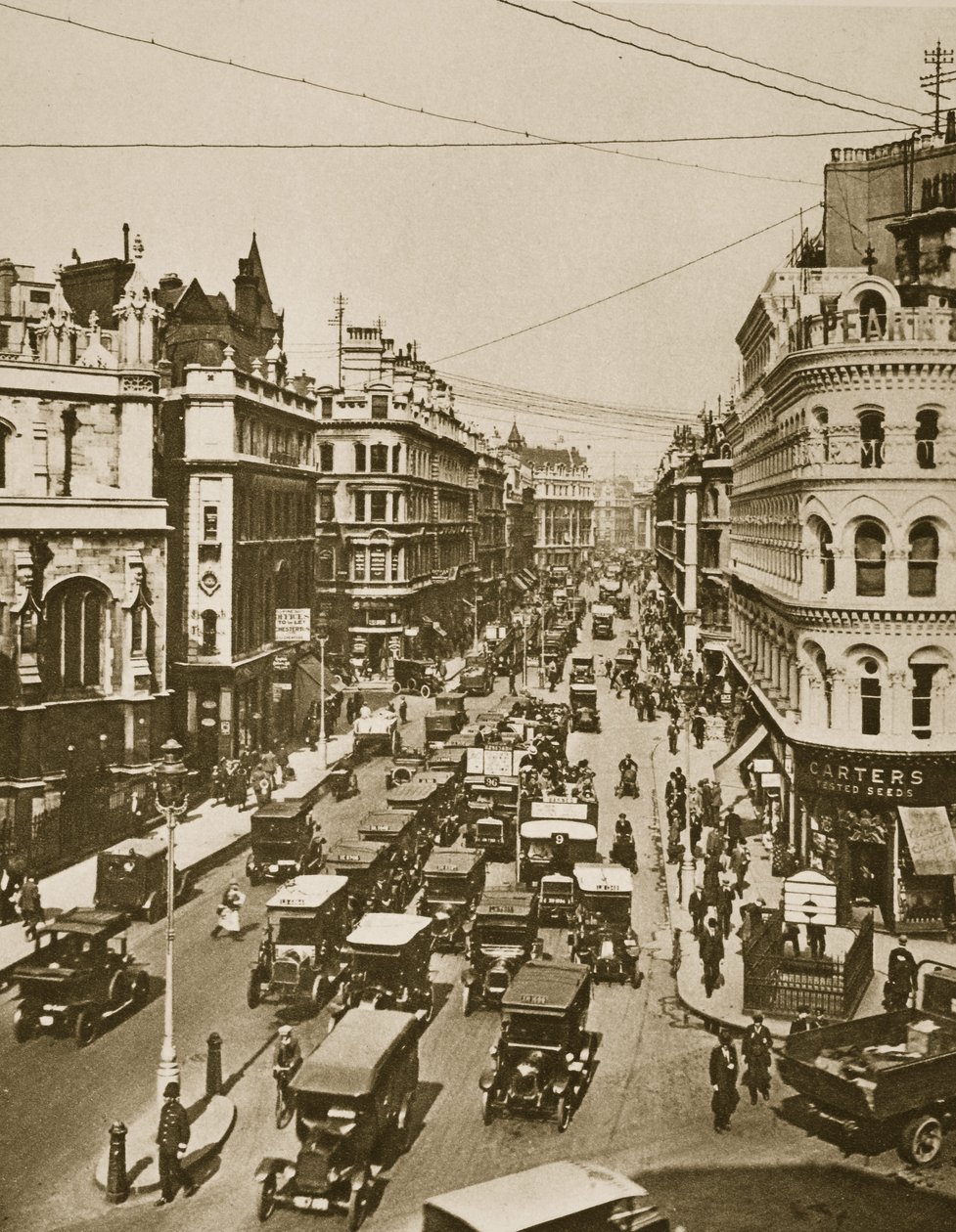 Queen Victoria Street op het kruispunt met Cannon Street door English Photographer