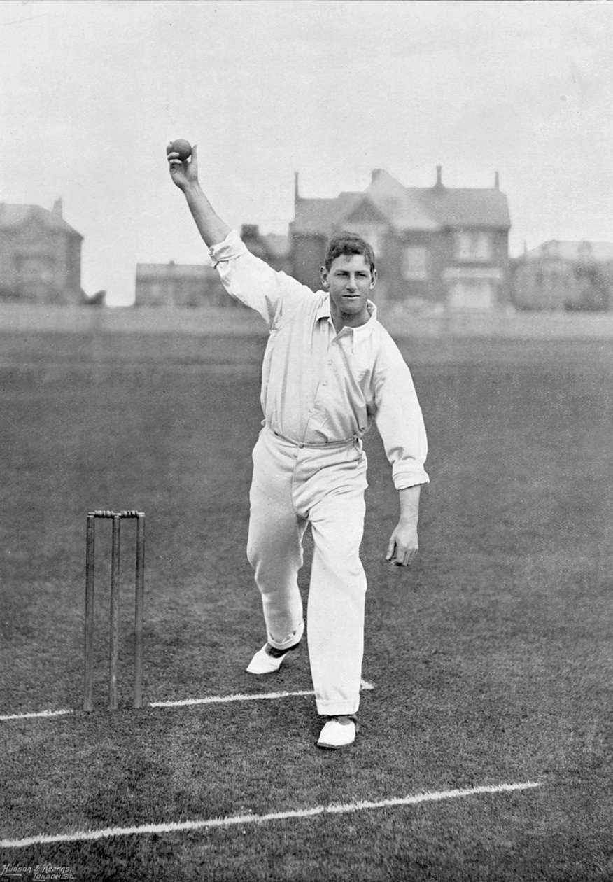 Sammy Woods, uit Beroemde Cricketspelers en Cricketvelden, gepubliceerd door Hudson en Kearns, 1895 door English Photographer