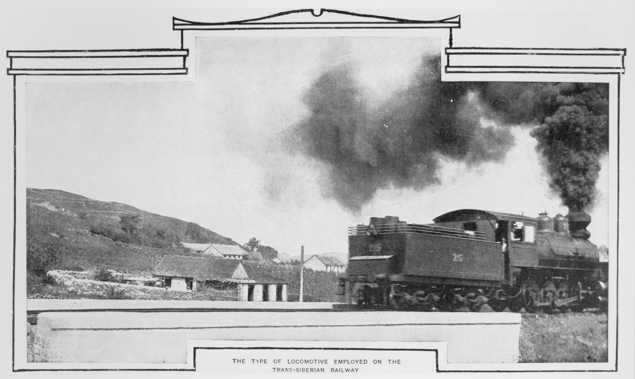 Het Type Locomotief Gebruikt op de Trans-Siberische Spoorweg, uit The Sphere, 15 augustus 1903 door English Photographer