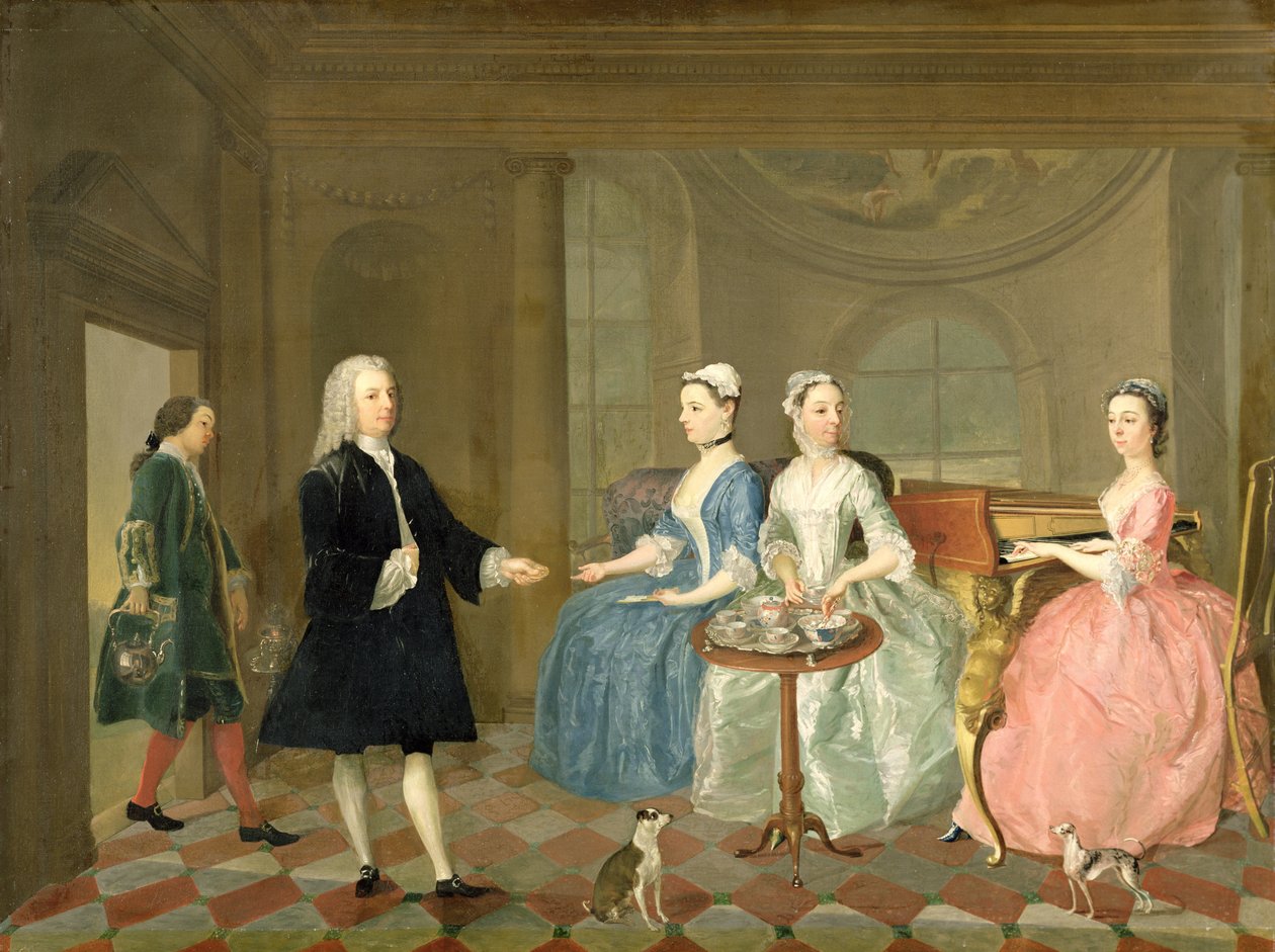 Een Familie die Thee Geserveerd Krijgt door English School