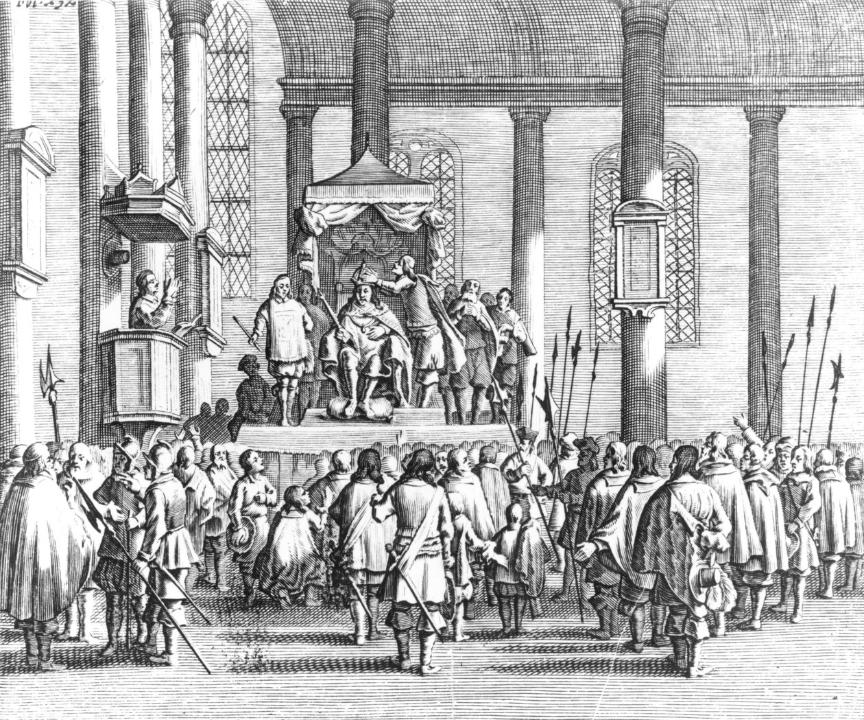 Karel II (1630-85) Gekroond in Scone, 1651 door English School