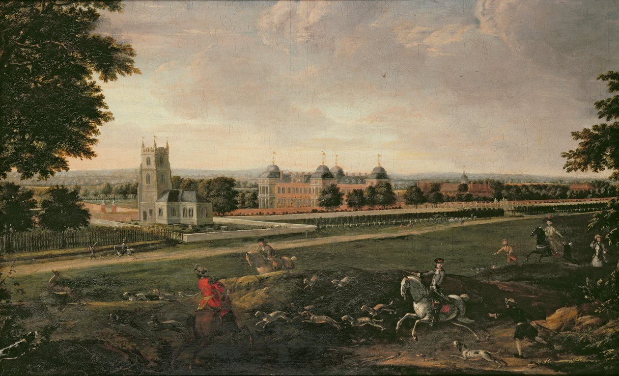 Euston Hall en Kerk door English School