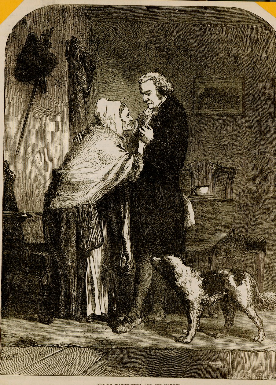George Washington en zijn moeder door English School