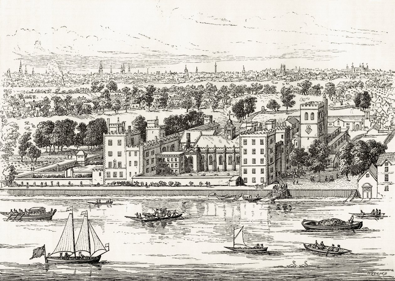 Lambeth Palace vanaf de Theems, uit 