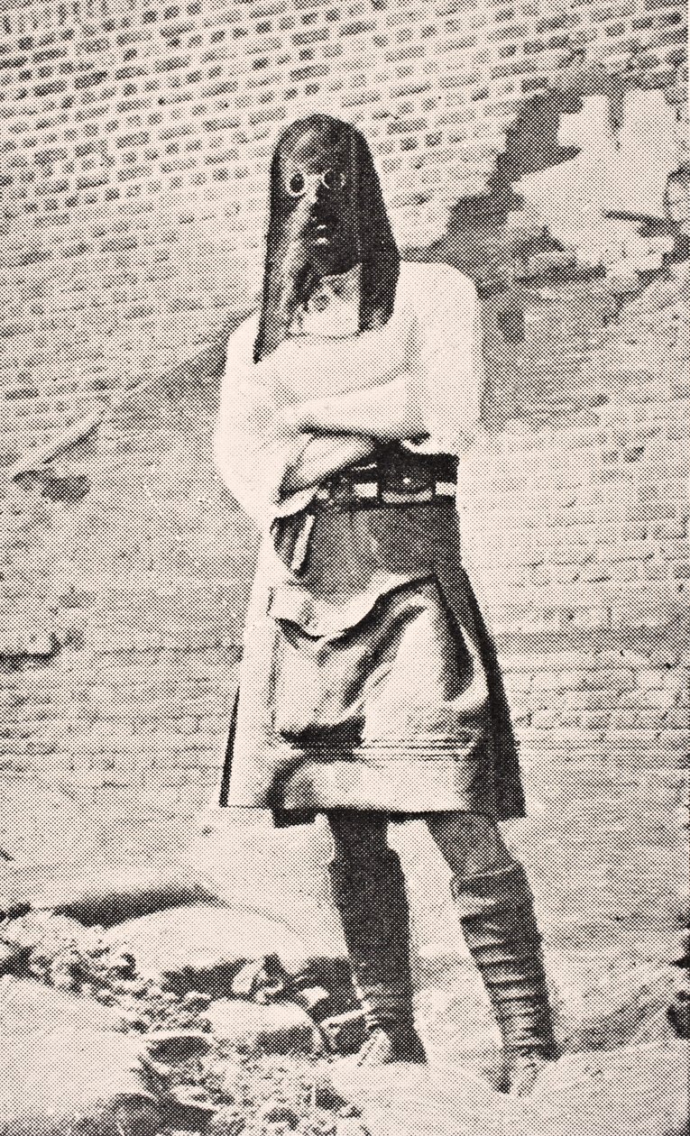 Schotse soldaat met gasmasker in 1915, uit 