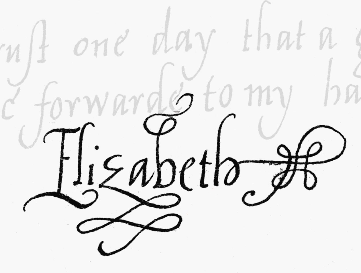 Handtekening van Koningin Elizabeth I (1533-1603) door English School