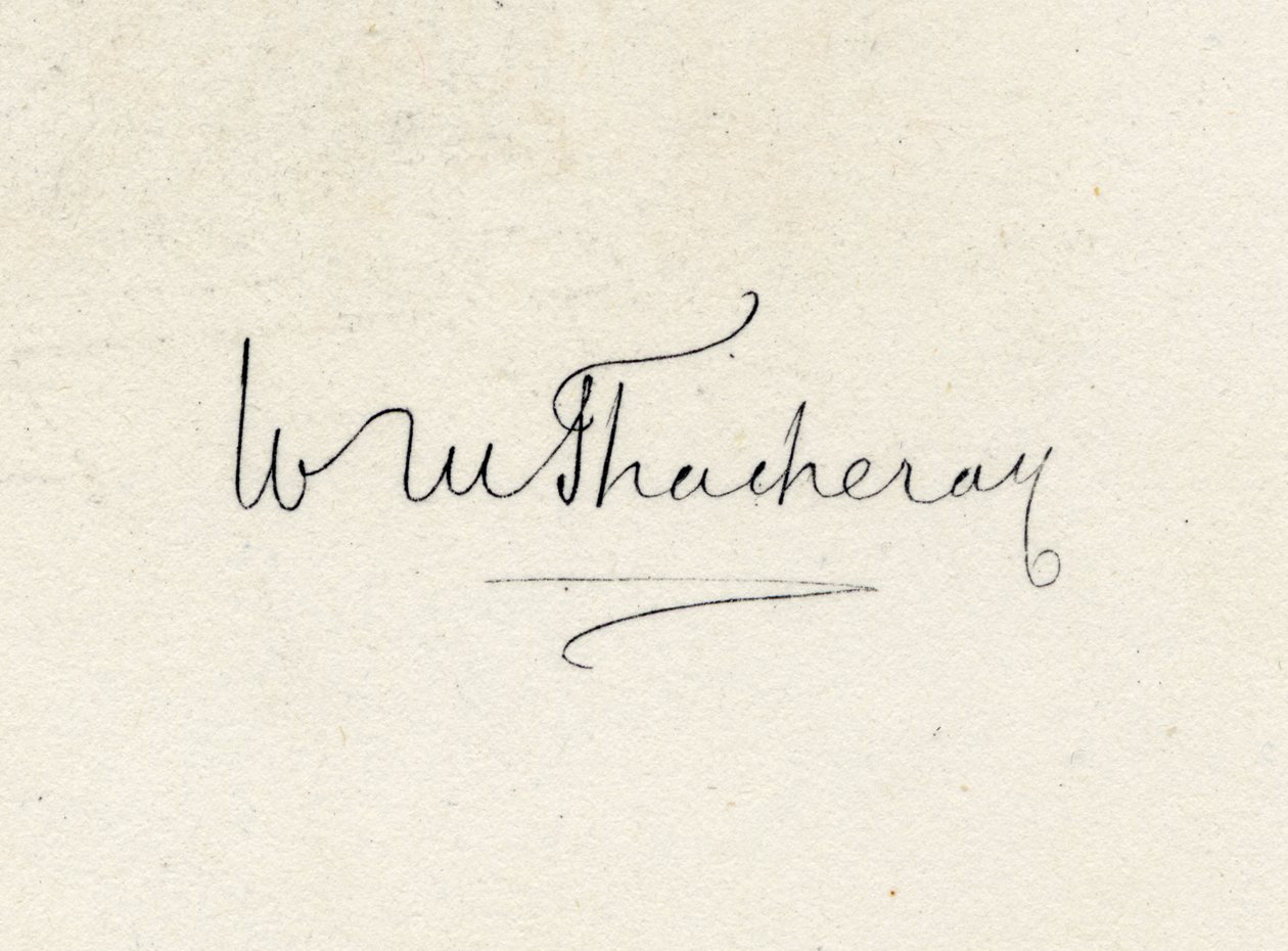 Handtekening van William Makepeace Thackeray (1811-63) door English School