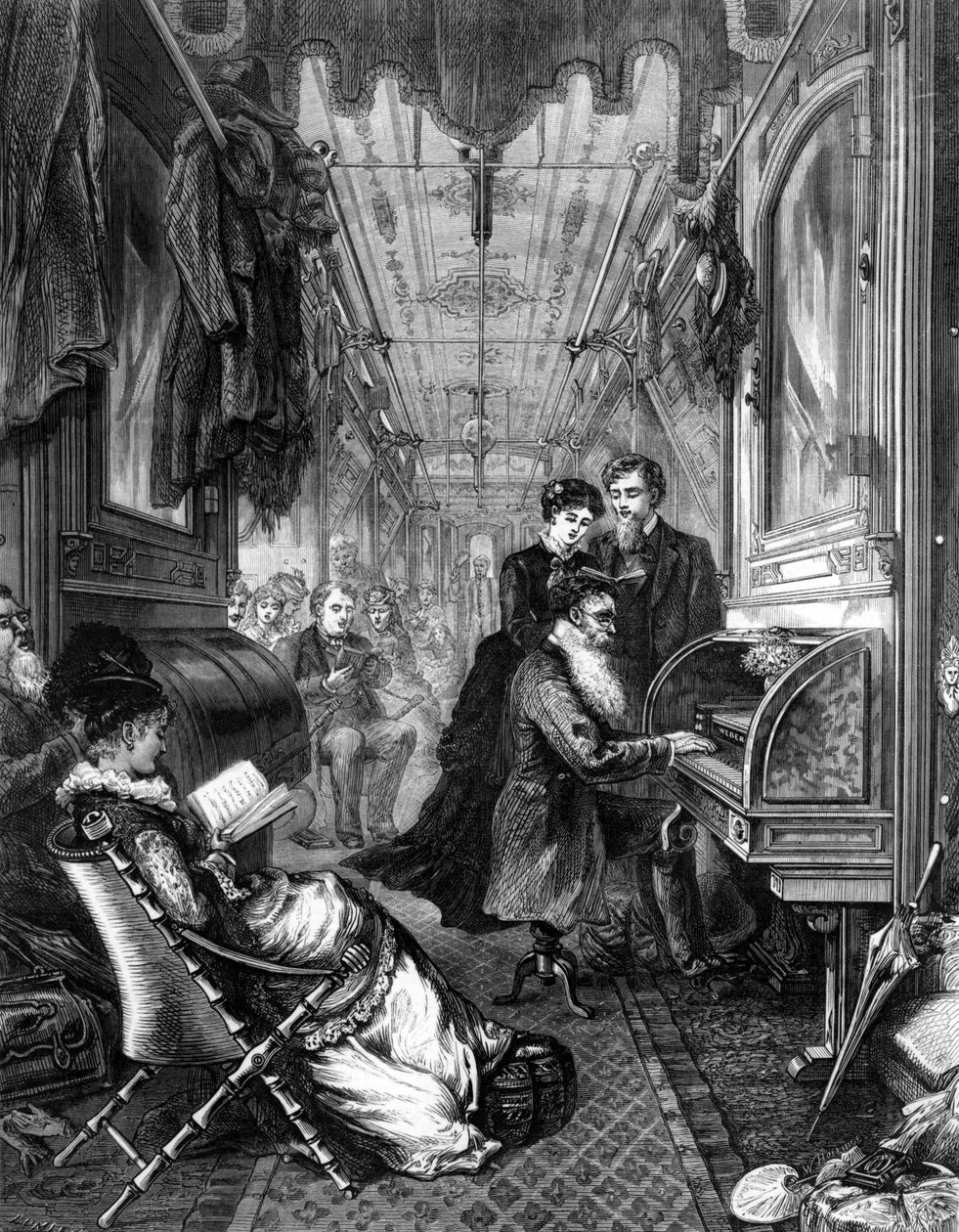 Zondag op de Union Pacific Railway, 1875 door English School
