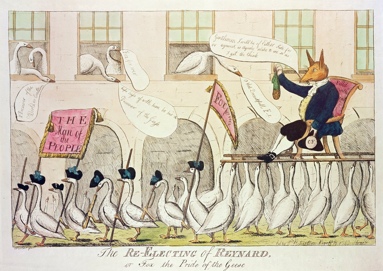 De herverkiezing van Reynaert, of Vos de trots van de ganzen, 1783 door English School