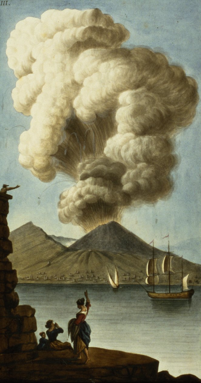 Vesuvius uitbarsting, plaat III uit Sir William Hamiltons Campi Phlegraeiae (supplement), 1779 door English School