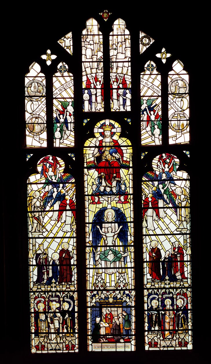 Raam in Worcester Cathedral, 15e eeuw door English School