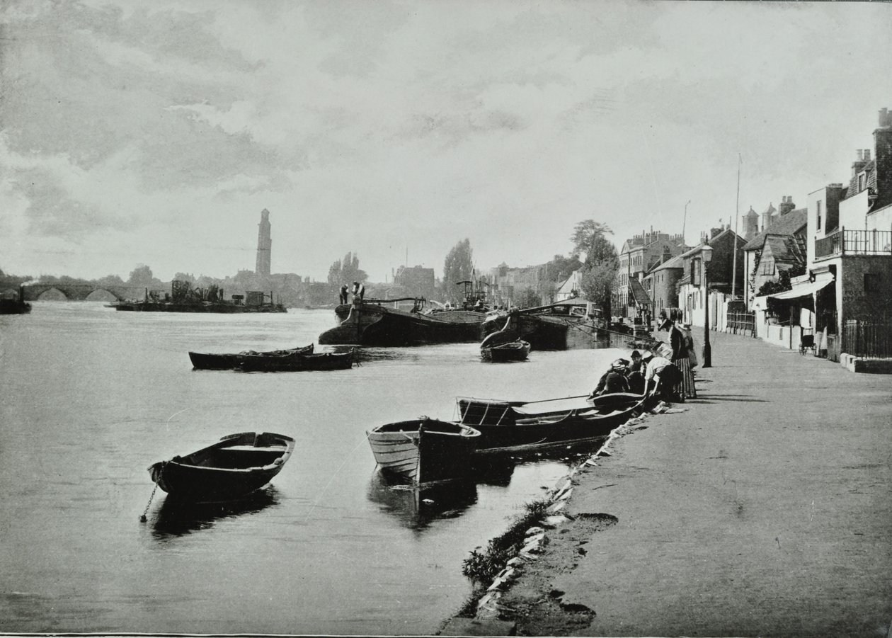 Strand-on-the-Green, Hounslow: algemeen uitzicht, 1895 door English Photographer