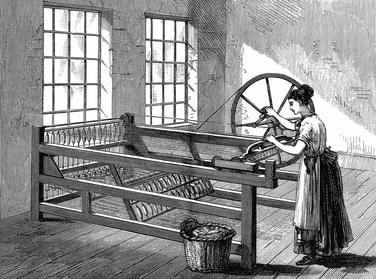 Een Spinning Jenny door English School