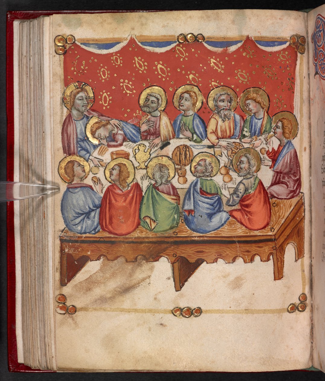 Add. 17466, f.107v Het Laatste Avondmaal door English School